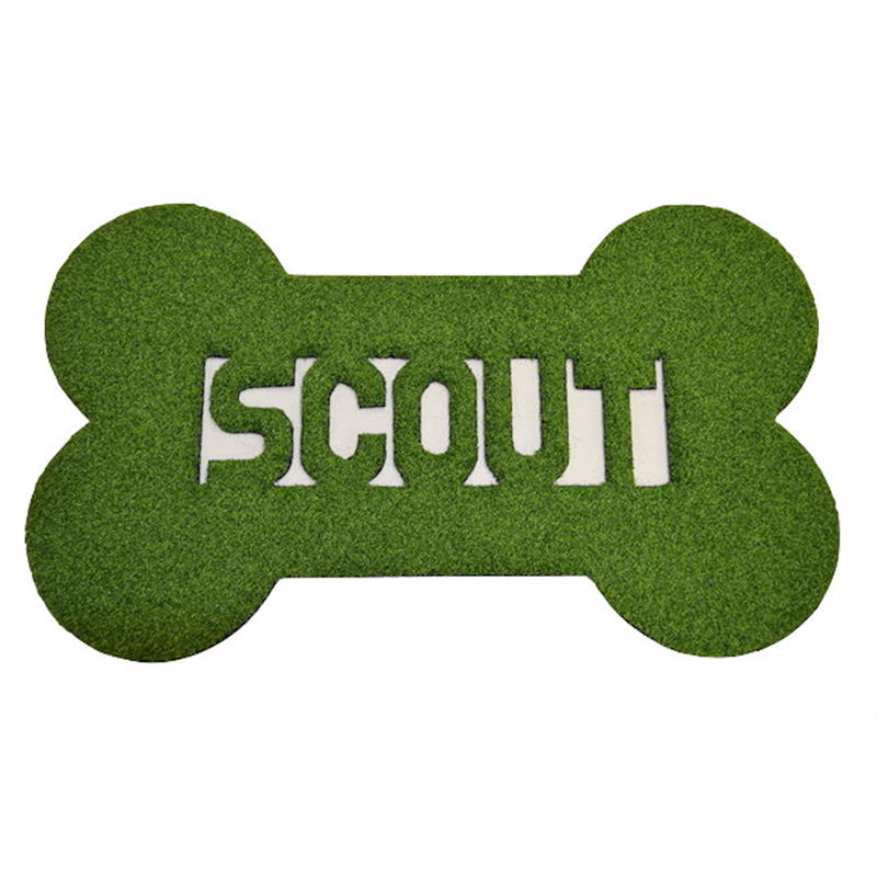 Custom Dog Bone Synthetic Grass Placemat